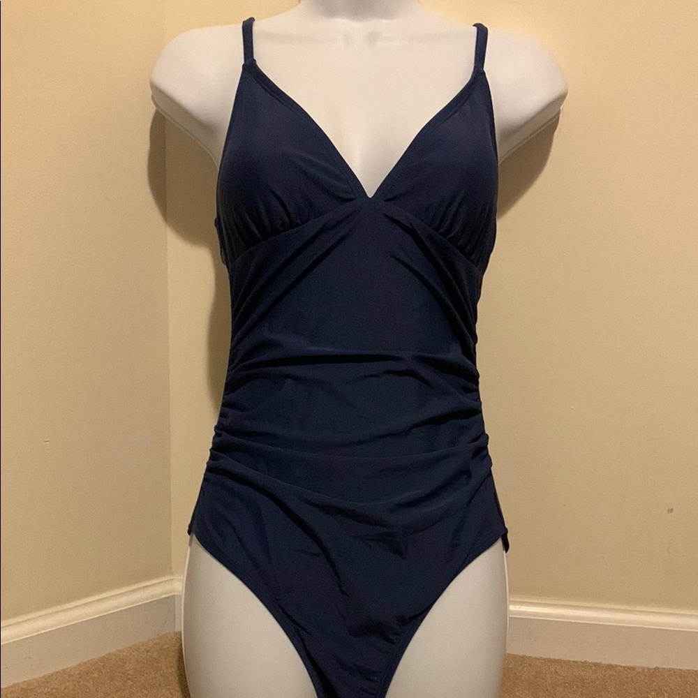 NWT Cupshe Slate Blue One-Piece Swimsuit in Size Small